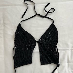 Princess Polly, black sequin top